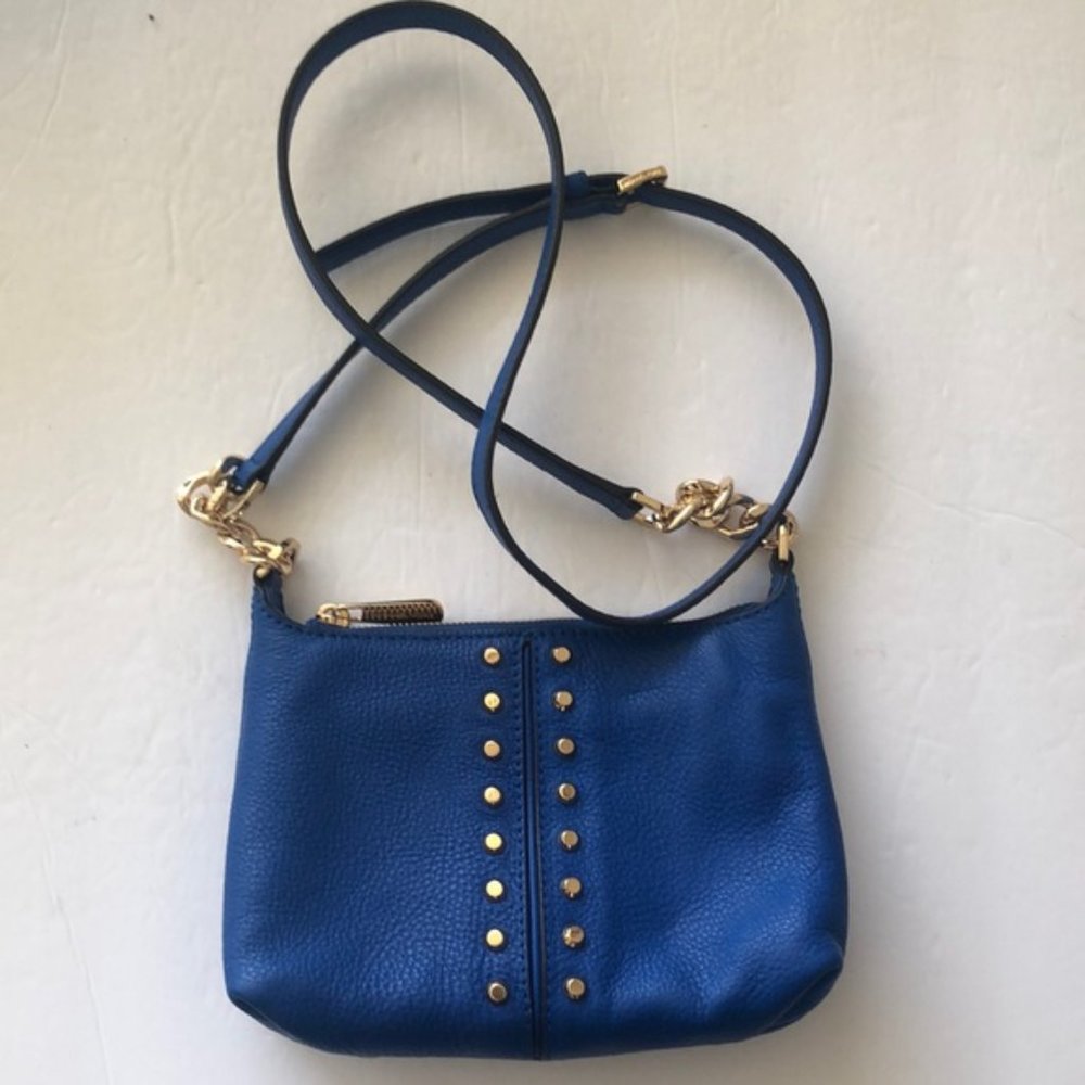 Michael Kors STUD ASTOR LEATHER CROSSBODY Royal Blue - Picture 3 of 14